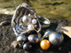 argent 925,	perle blanche et grise de tahiti, zirconium